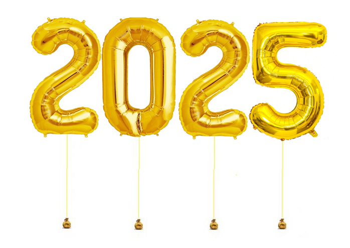 New Year 2025 Megaloon Gold Foil Balloon